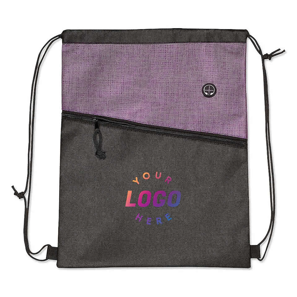 Tonal Heathered Non-Woven Drawstring Bag