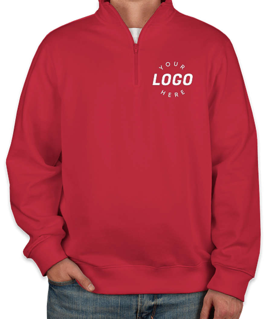 Sport-Tek Premium Quarter Zip Sweatshirt in True Red