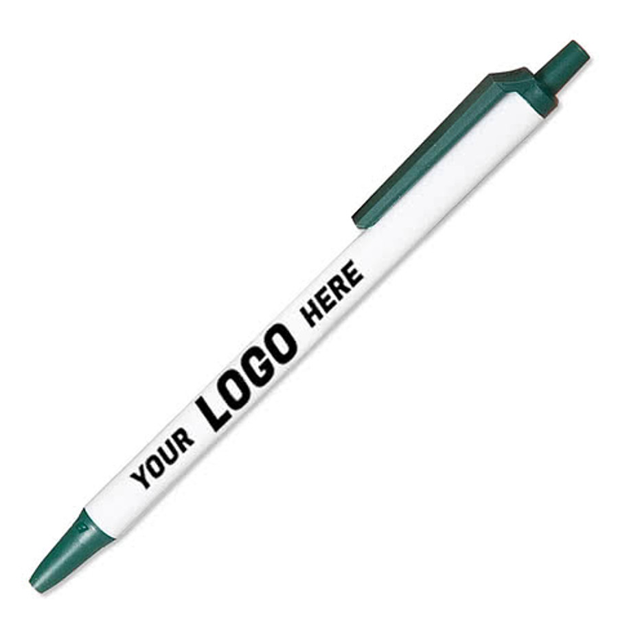 BIC Ecolutions Clic Stic Medium Ballpoint Pen (blue ink) in White / Black