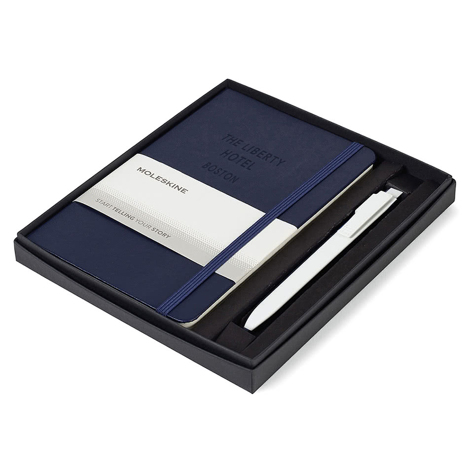 Moleskine Hard Cover Medium Notebook and GO Pen Gift Set