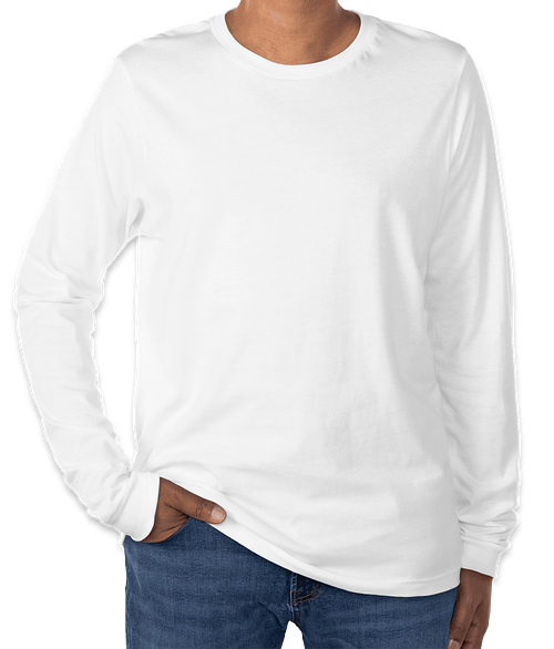 Bella + Canvas Tri-Blend Long Sleeve T-shirt in Solid White Triblend