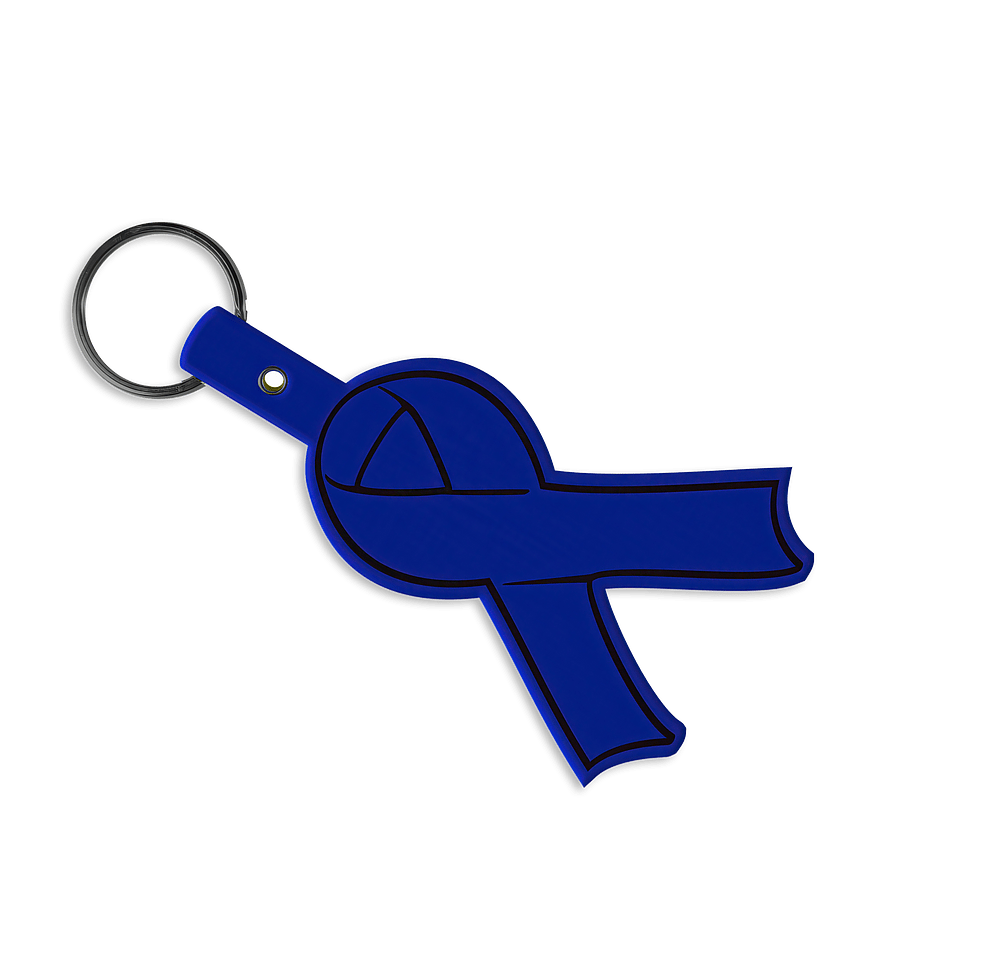 Awareness Ribbon Shaped Flexible Keychain-default