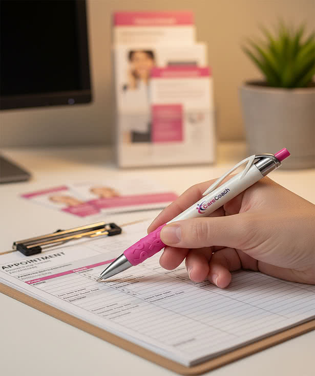 Breast Cancer Awareness Ribbon Recycled Ballpoint Pen (black ink)