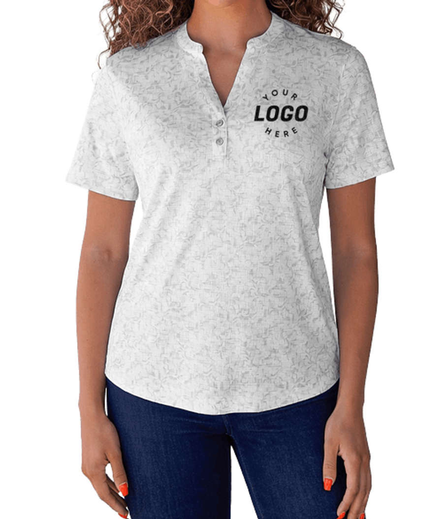 Vansport Pro Women's Watermark UPF 50+ Performance Polo in Grey / White