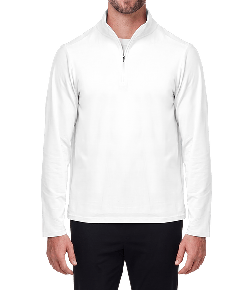 Devon & Jones Raleigh Stretch Quarter Zip Performance Shirt in White