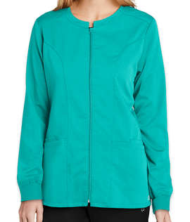WonderWink Women’s Premiere Flex Stretch Full-Zip Scrub Jacket - Color: Teal Blue