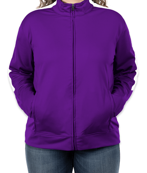Augusta Women's Medalist Tricot Track Jacket 2.0 in Purple / White