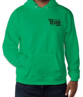 Embroidered Hanes EcoSmart 50/50 Pullover Hoodie - Color: Kelly Green