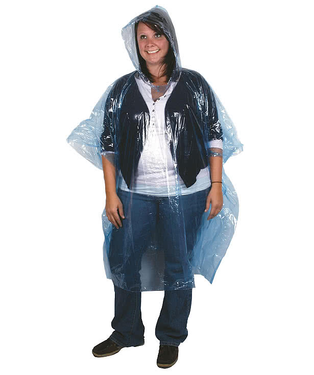 Disposable Hooded Rain Poncho