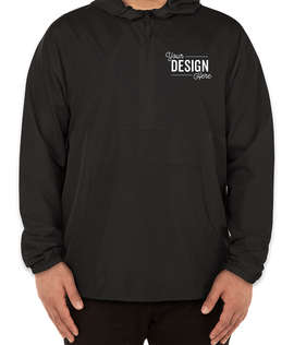Independent Trading Quarter Zip Windbreaker - Color: Black
