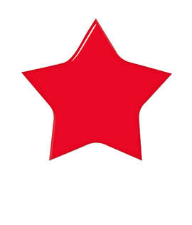 Full Color Star Laminated Plastic Lapel Pin - Color: Red