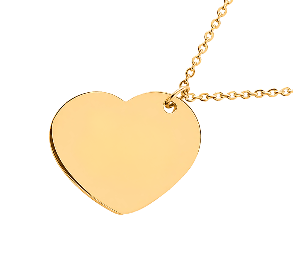 Laser Engraved Thin Chain Heart Necklace-default
