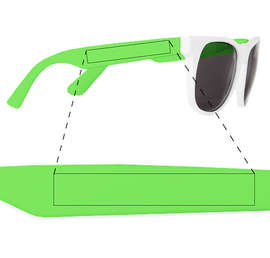 Two-Tone Promotional Sunglasses - Color: White / Green