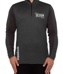 Reebok Crossover Quarter Zip Performance Shirt - Color: Heather Black