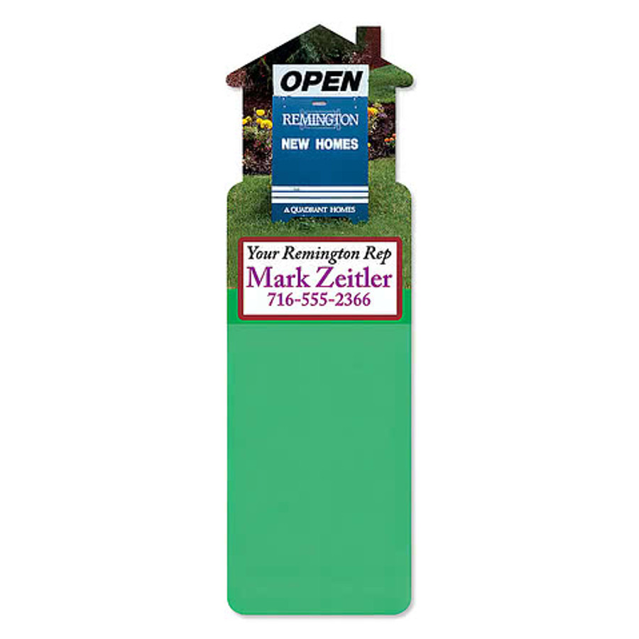 Full Color House Shaped Bookmark in White