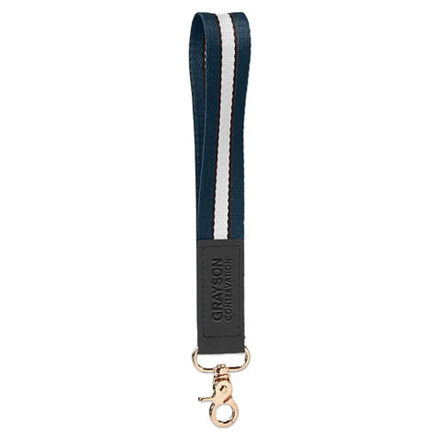 Debossed Stripe Wrist Strap Keychain in Summit Grey