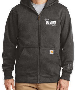 Carhartt Rain Defender Paxton Heavyweight Zip Hoodie - Embroidered - Color: Carbon Heather