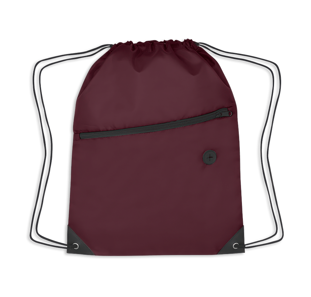 Full Color Sports Pack Zippered Drawstring Bag-default
