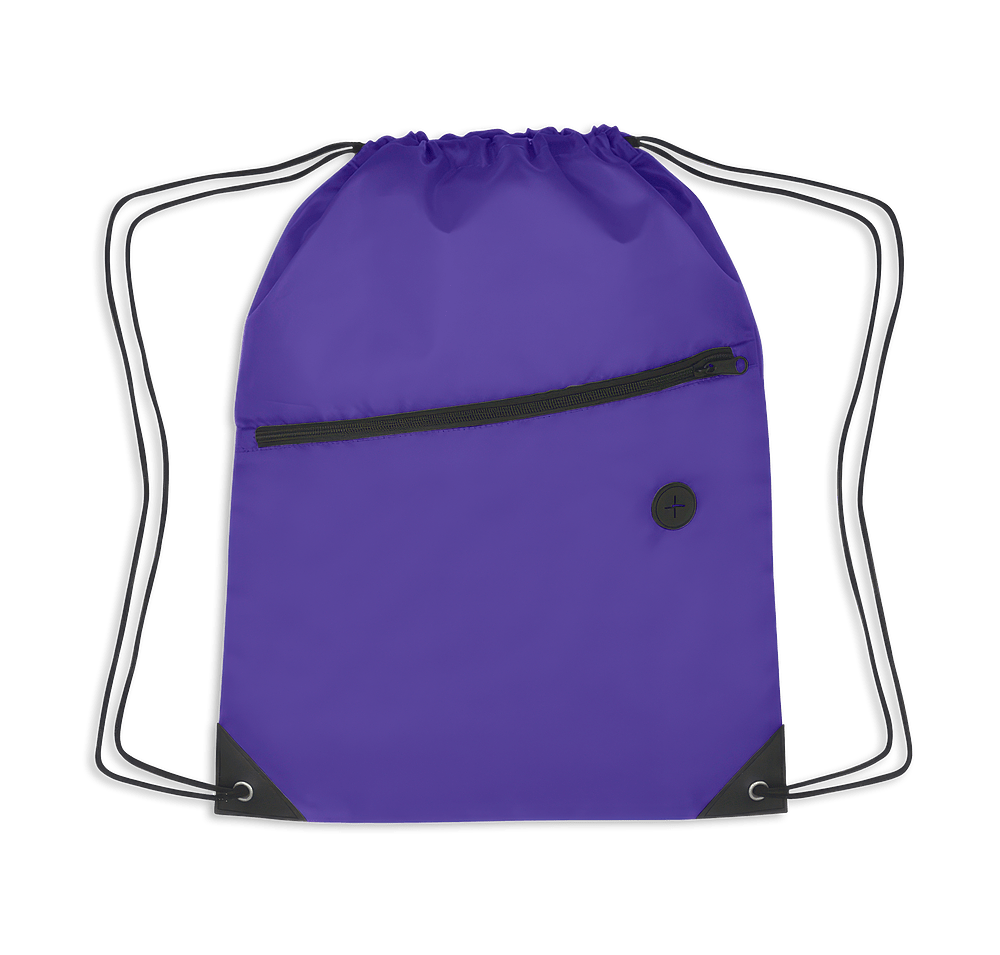 Full Color Sports Pack Zippered Drawstring Bag-default