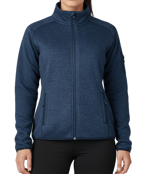 Fossa Women’s Villa Sweater Fleece Jacket in Heather Navy