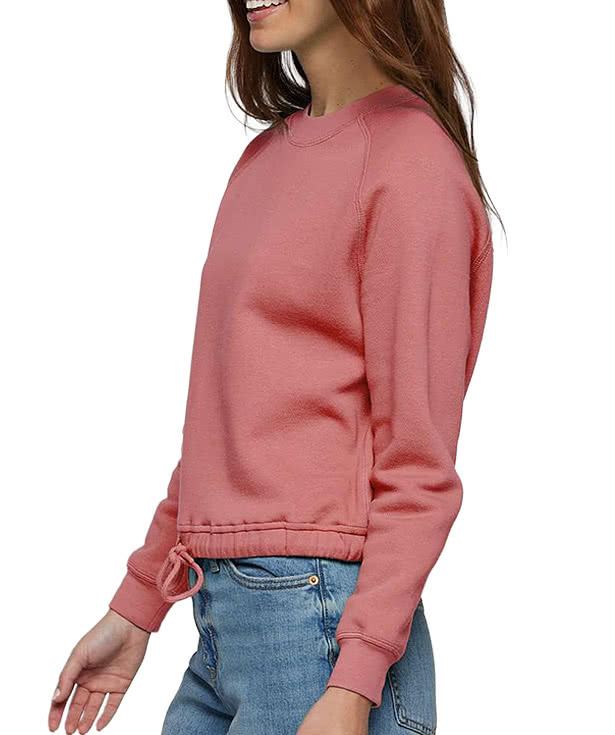 Live & Tell by LAT Women's Boxy Drawcord Hem Crewneck Sweatshirt