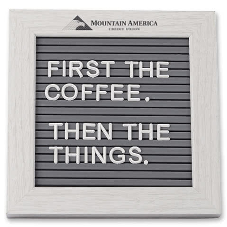 Cipher Wood Frame with Plastic Letter Board in White
