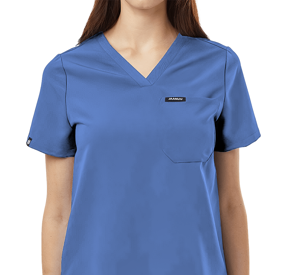Jaanuu Women's Rhena Essential One-Pocket V-Neck Scrub Top - Printed-default