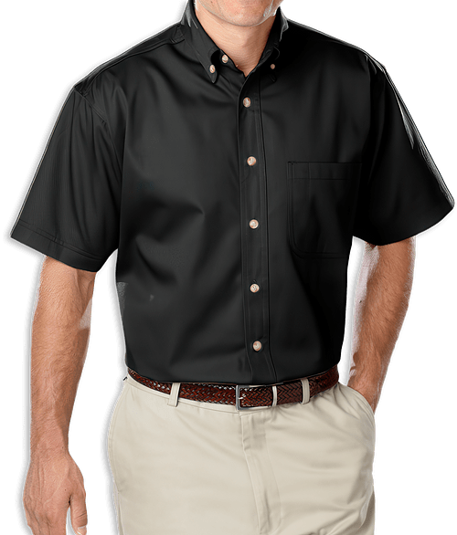 Blue Generation Colorfast Twill Short Sleeve Dress Shirt - Embroidered in Black