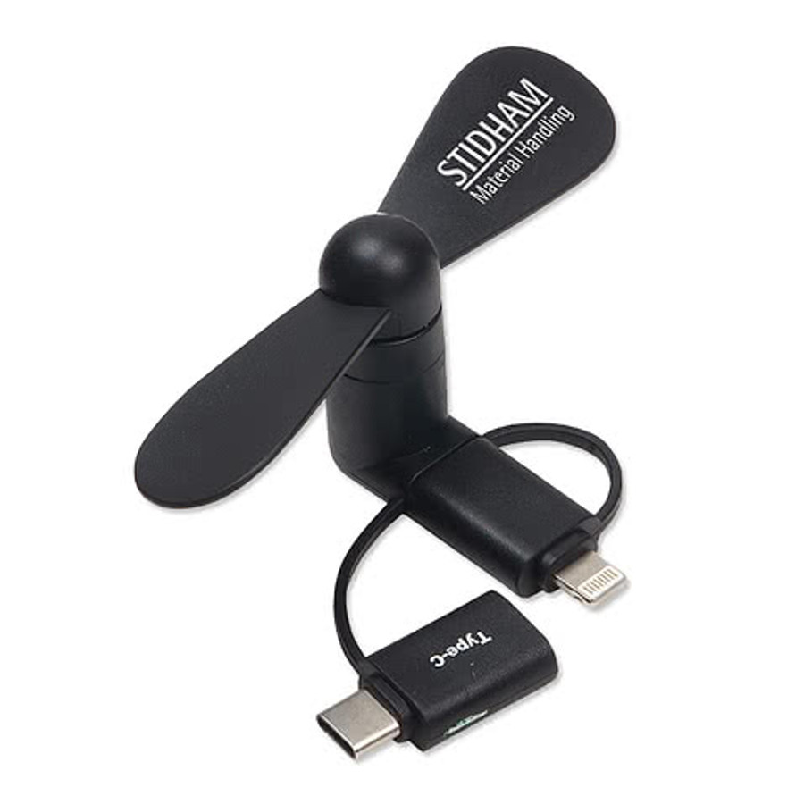 Mini Phone Fan with 3-in-1 Adapter
