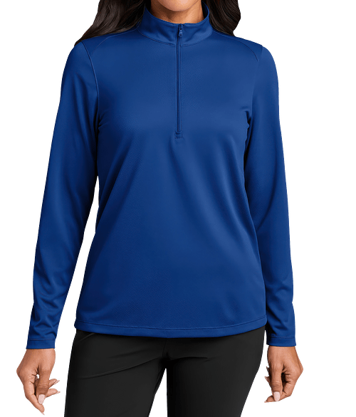 Port Authority Women's Wearever Performance Pique Quarter Zip Performance Shirt in True Royal
