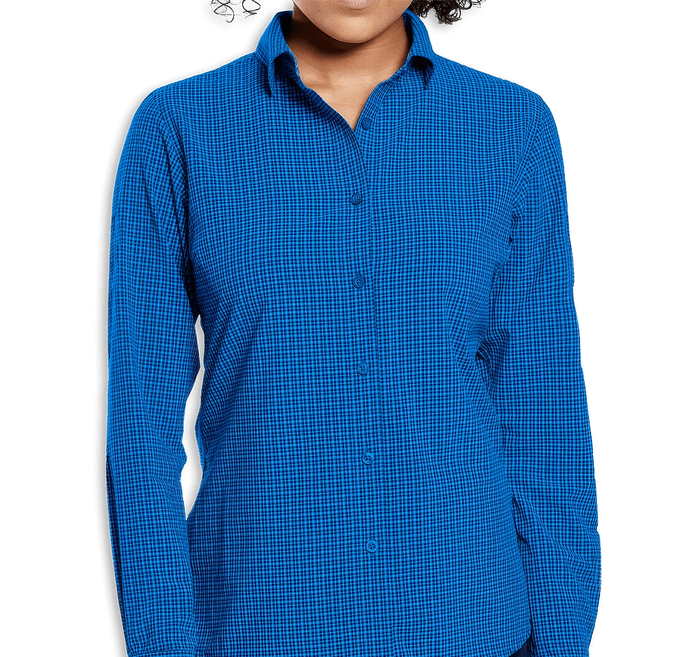 Storm Creek Women's Influencer Microplaid Long Sleeve Dress Shirt - Printed-default