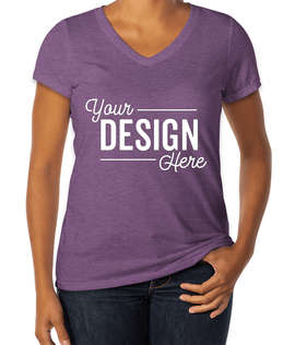 District Women's Tri-Blend V-Neck T-shirt - Color: Purple Frost