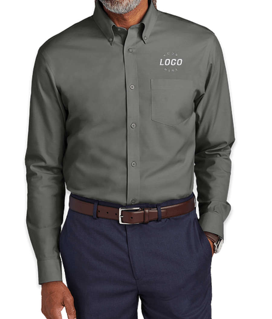 Brooks Brothers Wrinkle-Free Stretch Pinpoint Dress Shirt in Deep Black
