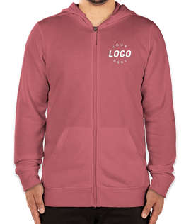 Charles River Clifton Garment Dyed Zip Hoodie - Color: Washed Red