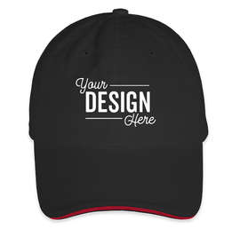Bayside USA-Made Sandwich Bill Hat - Color: Black / Red