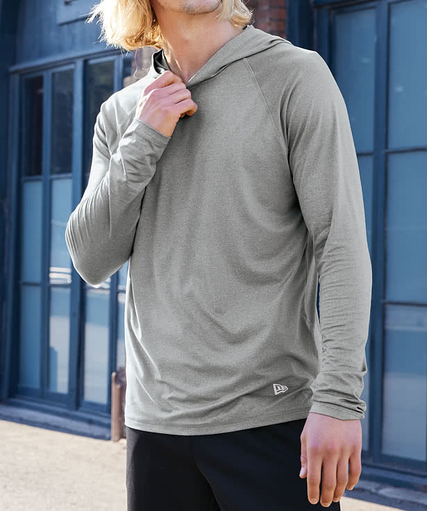 New Era Power Hooded Long Sleeve Performance Shirt