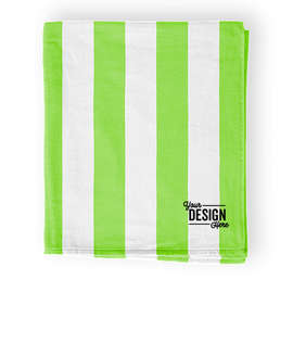 Port Authority Midweight Embroidered Cabana Stripe Beach Towel - Color: Bright Lime