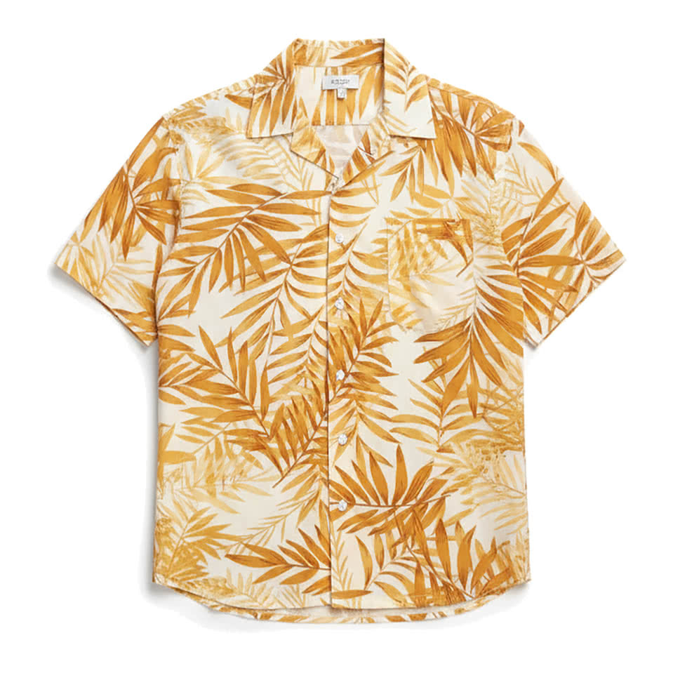 Blue Generation Tonal Print Short Sleeve Camp Shirt