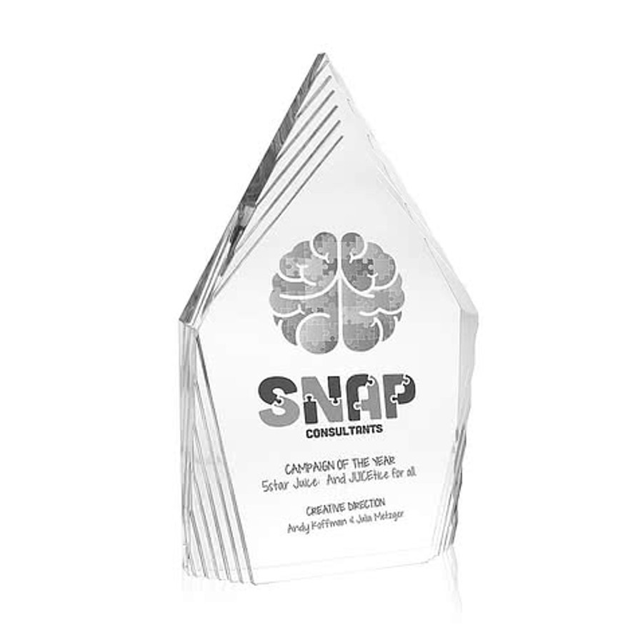 Laser Engraved Peak Acrylic Award in Clear