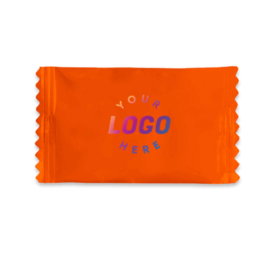 Full Color Individually Wrapped Buttermints (Case of 2000) in Orange