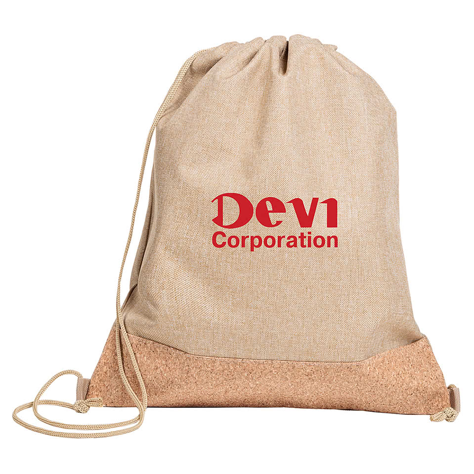 County Drawstring Bag with Cork Bottom