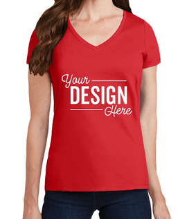 Port & Company Women's Fan Favorite V-Neck T-shirt - Color: Bright Red