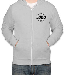 Embroidered Bella + Canvas Ultra Soft Zip Hoodie - Color: Ash