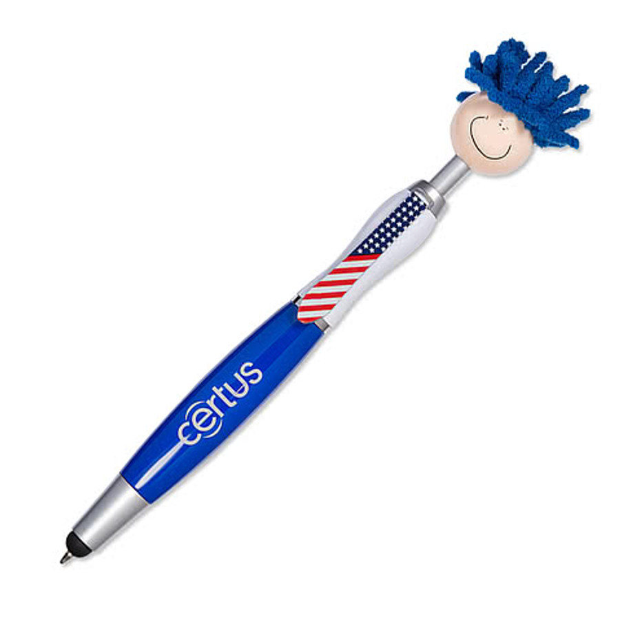 MopToppers Patriotic Ballpoint Stylus Pen (black ink) in Red