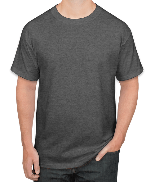 Hanes Authentic T-shirt - Embroidered in Charcoal Heather