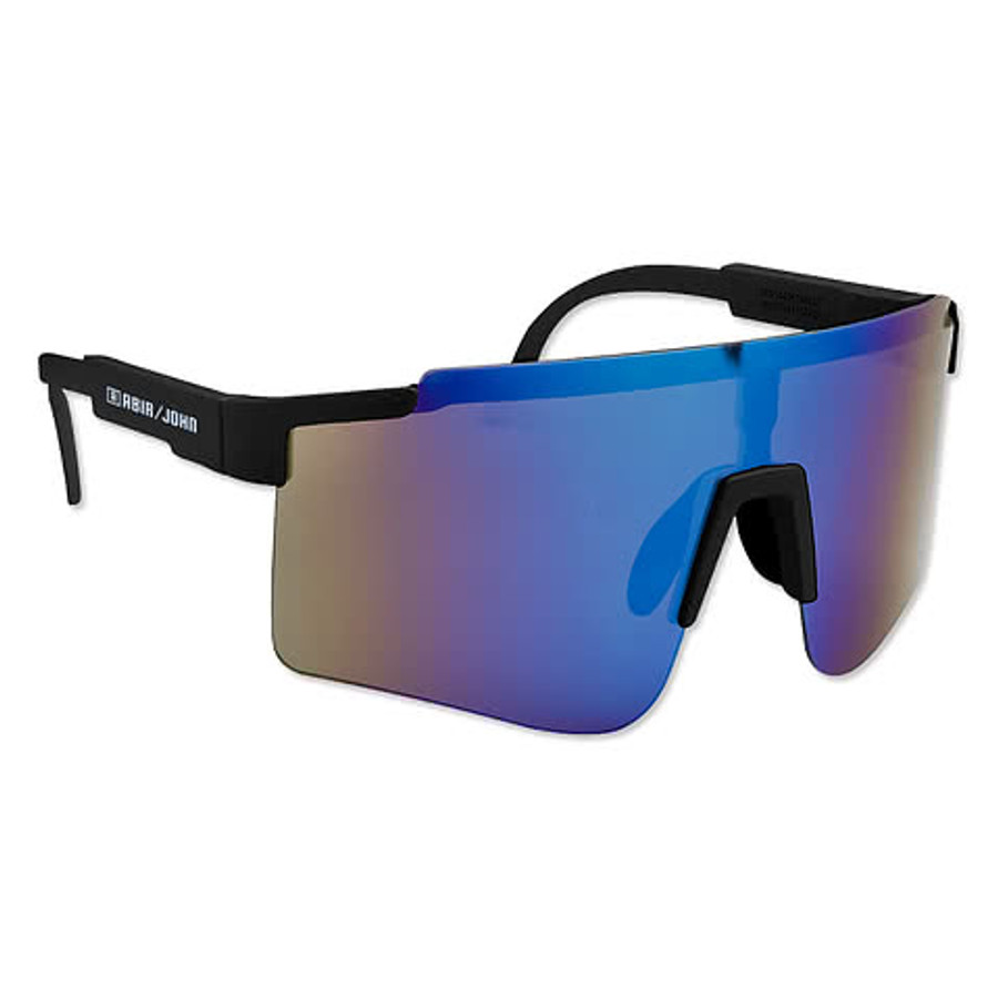 Jagger Recycled Shield Sunglasses in Black With Black Lenses