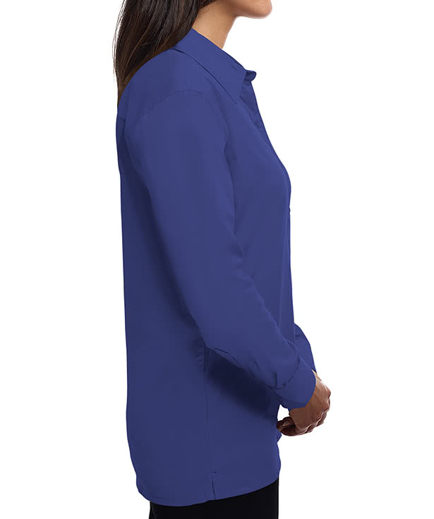 Blue Generation Women's Value Long Sleeve Poplin Dress Shirt - Embroidered