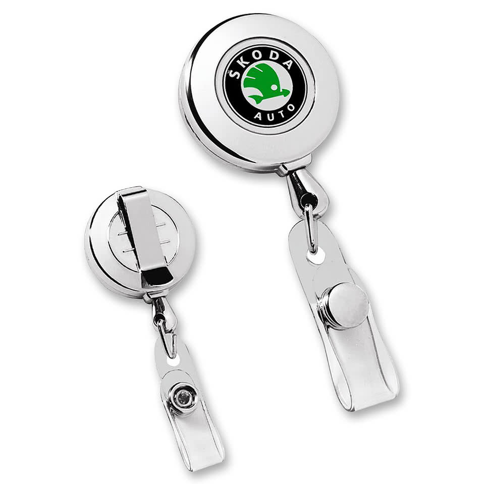 Circle Chrome Retractable Badge Holder