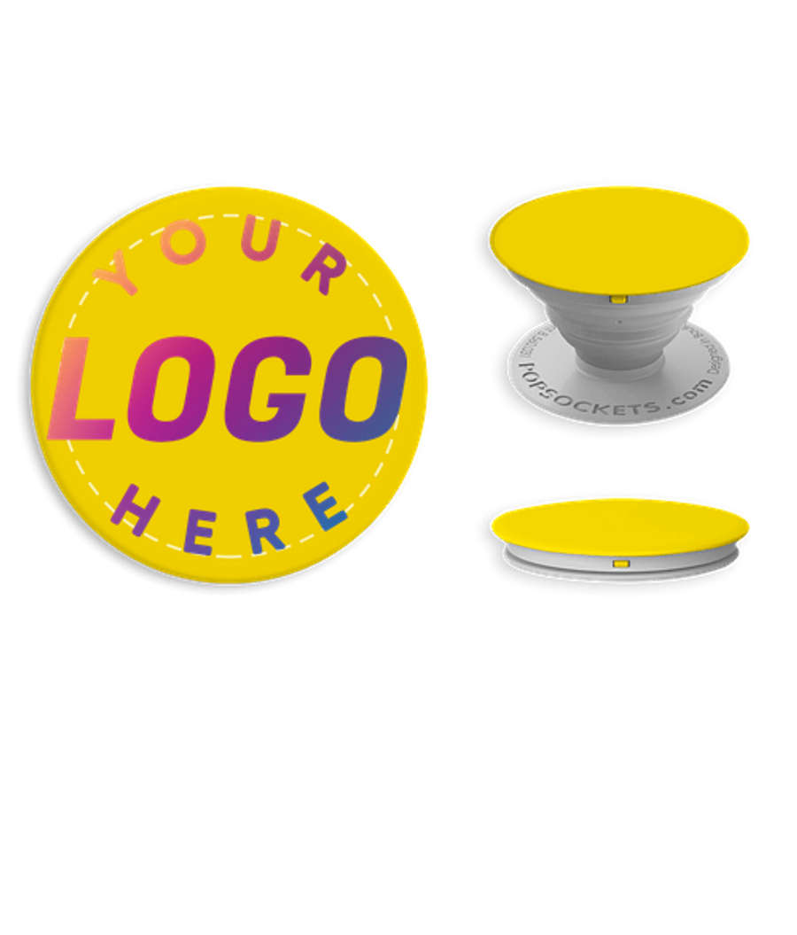 Full Color PopSockets® in Yellow/ Light Grey