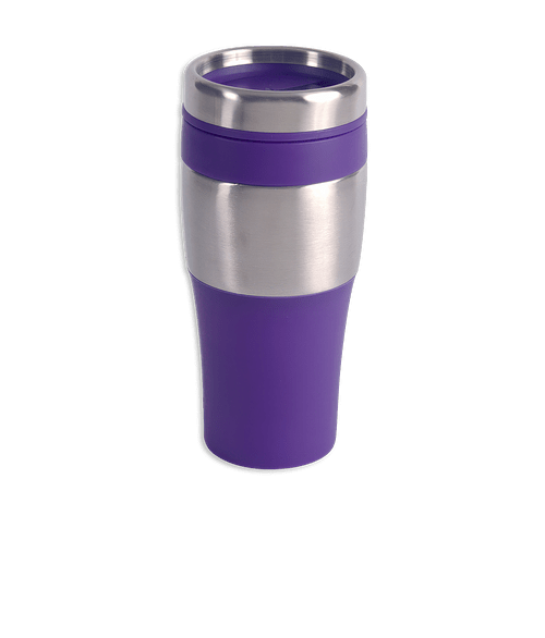 16 oz. Silver Streak Stainless Steel Insulated Tumbler in Purple